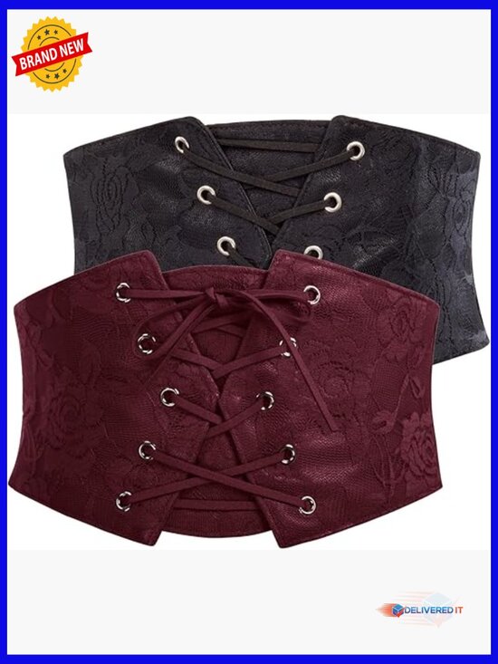 Elastic Wide Waist Belt Renaissance Pirate Corset Cinch Cosplay with Press